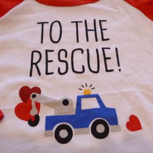 Baby Boys Valentine's Day T-Shirt To the Rescue Tow Truck Size 12 months NWT - Picture 2 of 2
